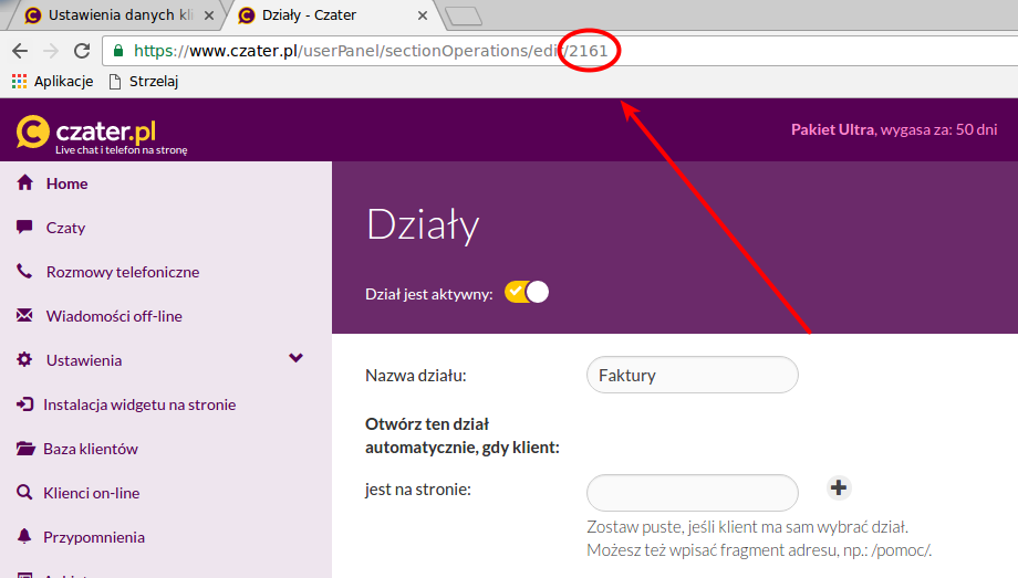 ID działu