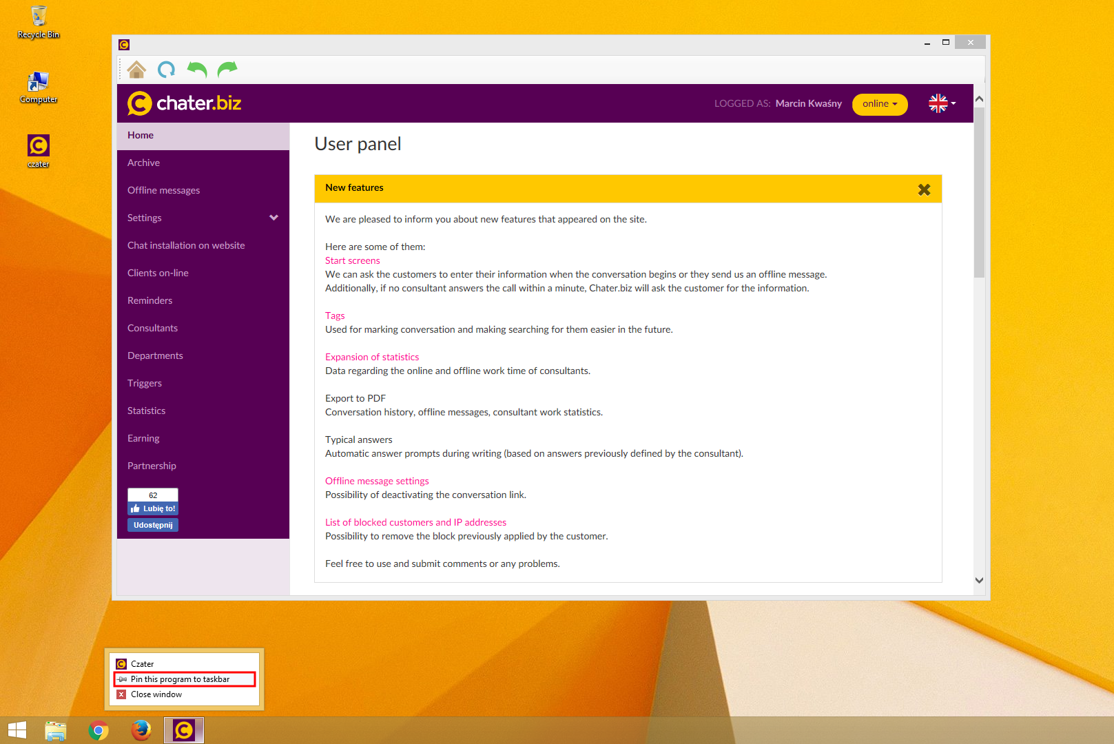 Livechat Windows