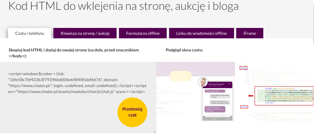 instalacja widgetu na stronie