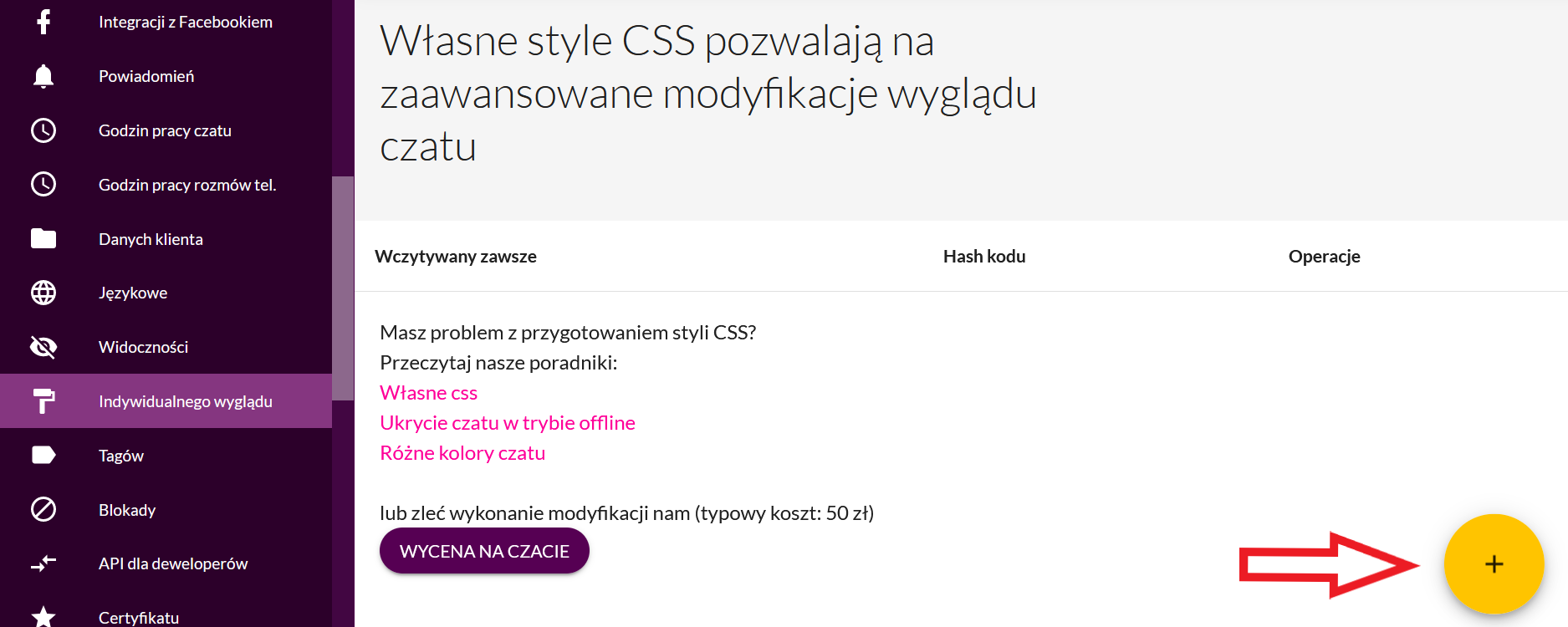 Własne CSS